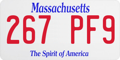 MA license plate 267PF9