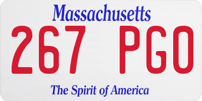 MA license plate 267PG0