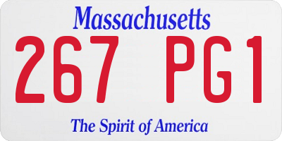 MA license plate 267PG1