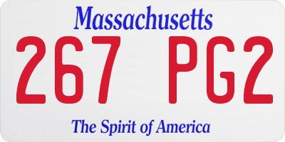 MA license plate 267PG2