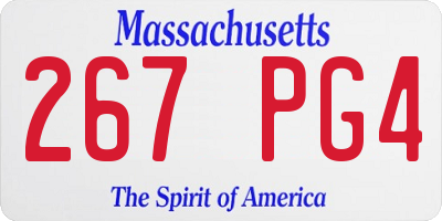 MA license plate 267PG4