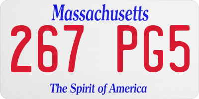MA license plate 267PG5