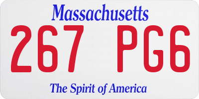 MA license plate 267PG6
