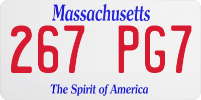 MA license plate 267PG7