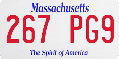MA license plate 267PG9