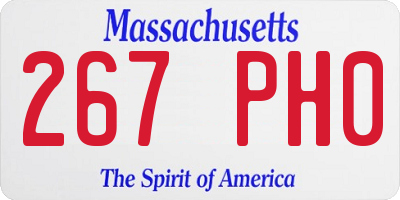 MA license plate 267PH0