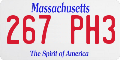 MA license plate 267PH3