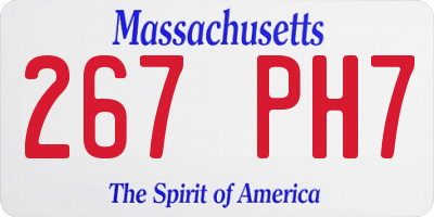 MA license plate 267PH7