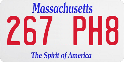 MA license plate 267PH8