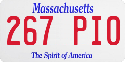 MA license plate 267PI0