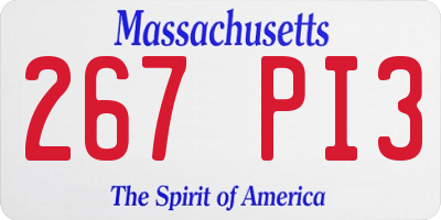 MA license plate 267PI3