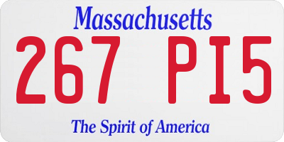 MA license plate 267PI5
