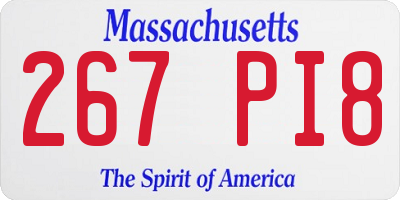 MA license plate 267PI8