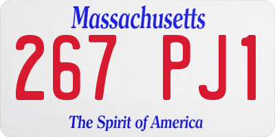 MA license plate 267PJ1