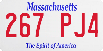 MA license plate 267PJ4