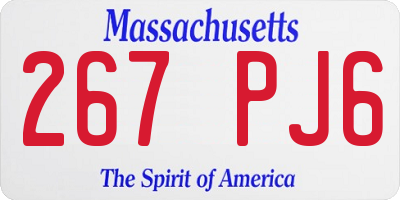 MA license plate 267PJ6