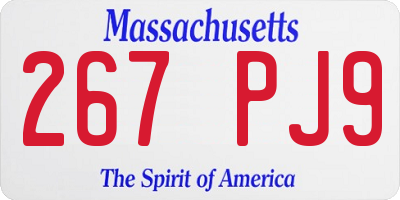 MA license plate 267PJ9