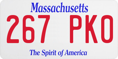 MA license plate 267PK0