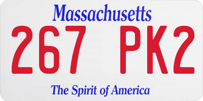 MA license plate 267PK2