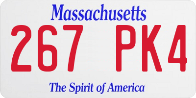 MA license plate 267PK4