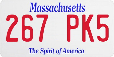 MA license plate 267PK5
