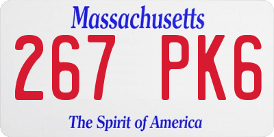 MA license plate 267PK6