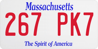 MA license plate 267PK7