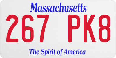 MA license plate 267PK8