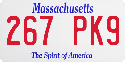 MA license plate 267PK9