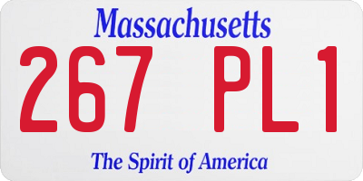 MA license plate 267PL1