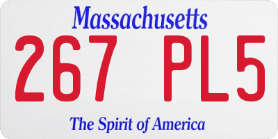 MA license plate 267PL5