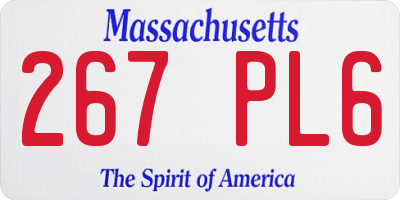 MA license plate 267PL6