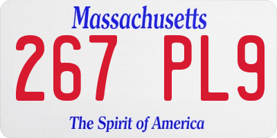 MA license plate 267PL9