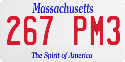 MA license plate 267PM3
