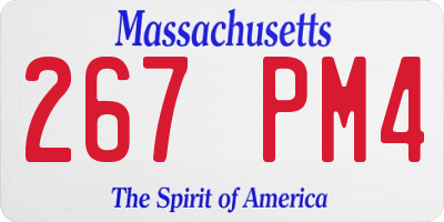 MA license plate 267PM4