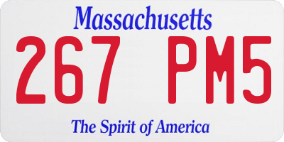 MA license plate 267PM5