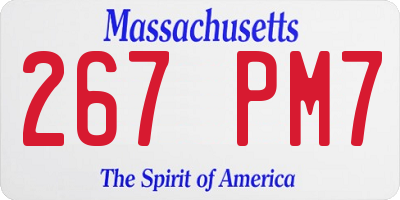 MA license plate 267PM7