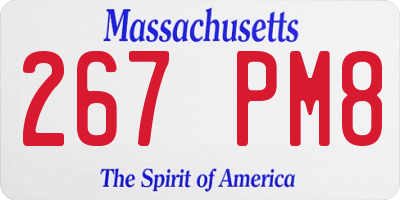 MA license plate 267PM8