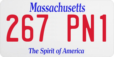MA license plate 267PN1