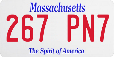 MA license plate 267PN7