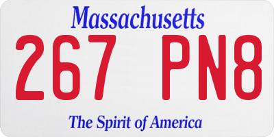 MA license plate 267PN8