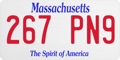 MA license plate 267PN9