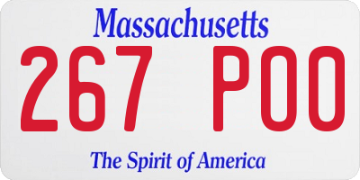 MA license plate 267PO0