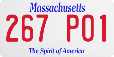 MA license plate 267PO1