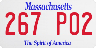 MA license plate 267PO2