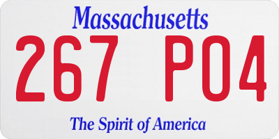 MA license plate 267PO4