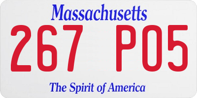 MA license plate 267PO5