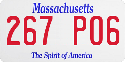 MA license plate 267PO6