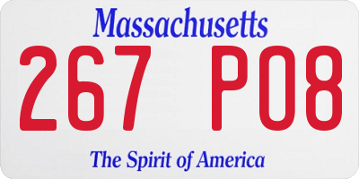 MA license plate 267PO8