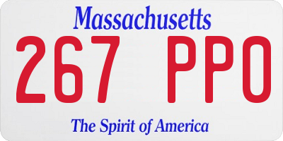 MA license plate 267PP0